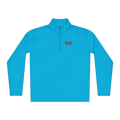 Quarter-Zip Pullover with Logo — Lightweight White Layering Top